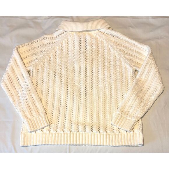 NWOT Haven Well Within Open Stitch Johnny Collar Sweater, White, Sz S - Picture 3 of 5